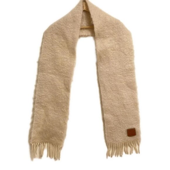 Auth LOEWE - Cream Mohair Wool Nylon Scarf - Picture 1 of 6